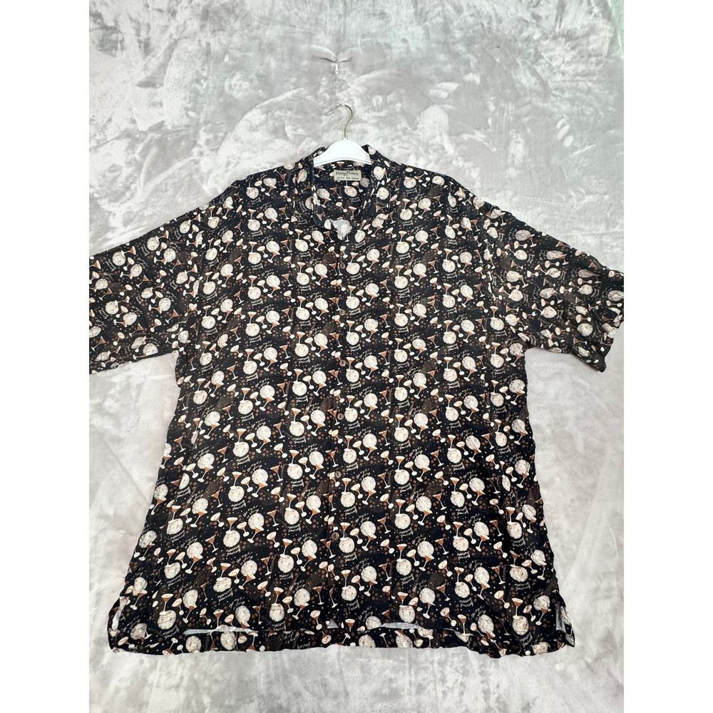 Kenny Flowers Limited Edition 3XLCoffee Martini Disco Ball Button Up Shirt Mens